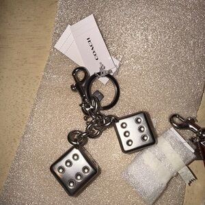 Coach Metallic Dice Keychain